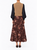 Gilet nocciola ricamato