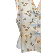 TOP CON LACCETTI E BALZA IN FANTASIA FIORELLINO