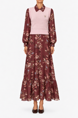 Gilet rosa ricamato