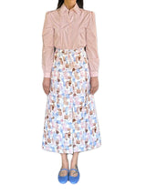 GONNA IN JAQUARD CON BOTTONE E ZIP