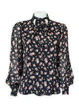 CAMICIA IN SETA CON COLLO ALLA COREANA IN FANTASIA ROSE PICCOLE