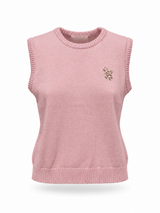 Gilet rosa ricamato