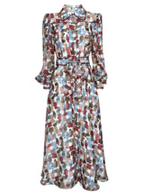 ABITO SETA CHEMISIER CON INSERTI