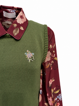 Gilet Verde ricamato