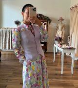 ABITO LINO/VISCOSA PENNELLATE