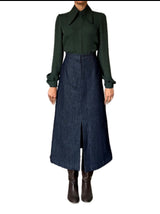 CAMICIA GEORGETTE DI SETA VERDE