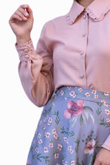 CAMICIA CON COLLETTO A PUNTA TINTA UNITA ROSA