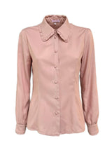 CAMICIA CON COLLETTO A PUNTA TINTA UNITA ROSA