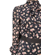 CAMICIA IN SETA CON COLLO ALLA COREANA IN FANTASIA ROSE PICCOLE