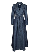 TRENCH ABITO IN DENIM CIOCCOLATO CON FODERA