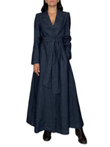 TRENCH ABITO IN DENIM CIOCCOLATO CON FODERA