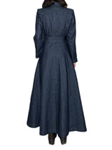 TRENCH ABITO IN DENIM CIOCCOLATO CON FODERA