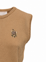 Gilet nocciola ricamato