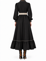 Abito nero con pizzo macramè