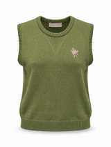 Gilet Verde ricamato