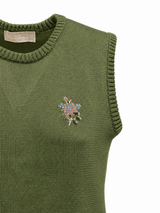 Gilet Verde ricamato