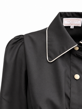 Abito nero con pizzo macramè
