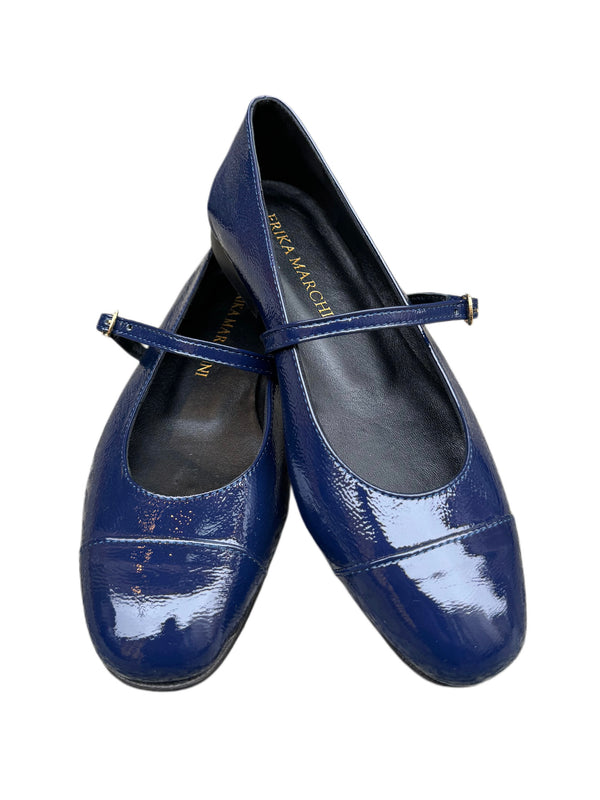 BALLERINA MEZZAPUNTA IN VERNICE BLU