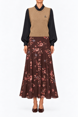 Gilet nocciola ricamato