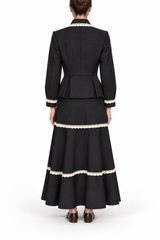 Giacca lana con pizzo macramè