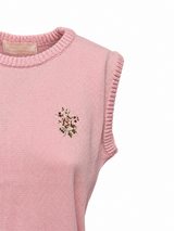 Gilet rosa ricamato