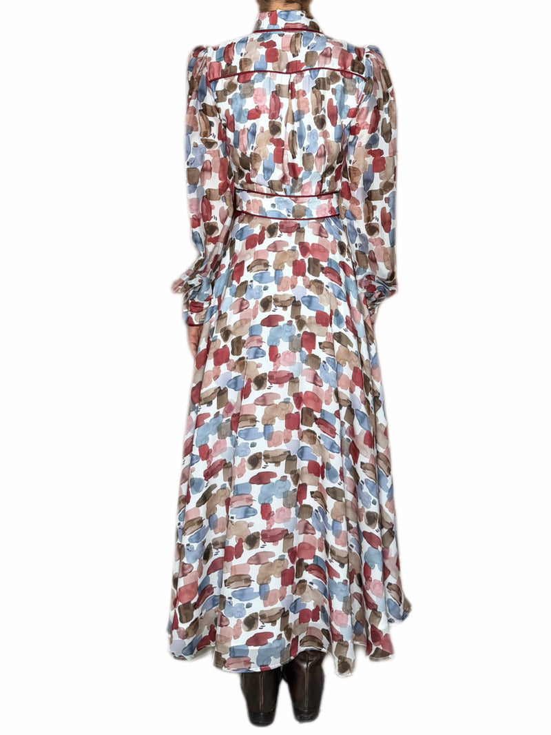 ABITO SETA CHEMISIER CON INSERTI