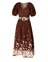 Lino Flower Dress Degrade